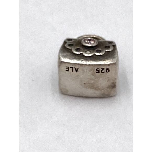 Pandora S925 ALE Sterling Silver Purse Pink CZ Vintage Retired - Picture 3 of 6